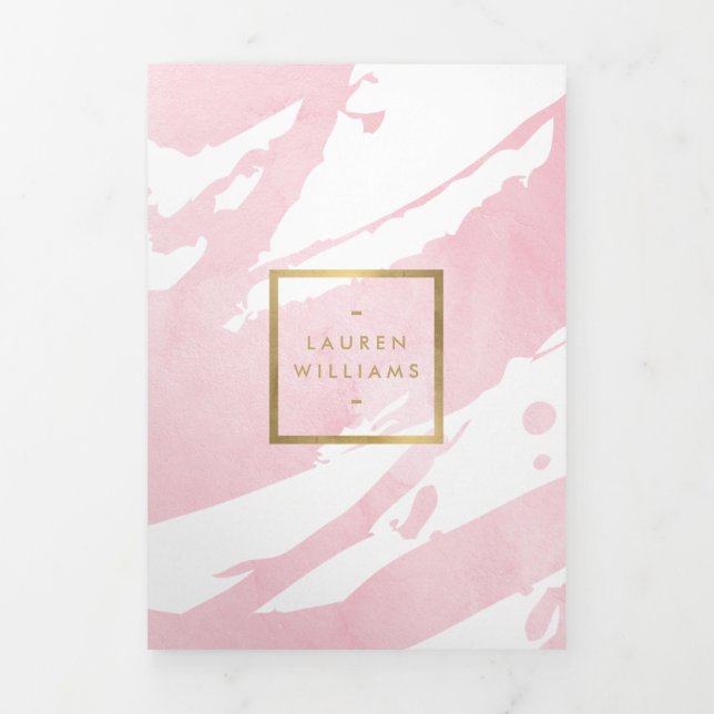 Abstract Pastel Pink Brushstrokes Brochure (Cover)