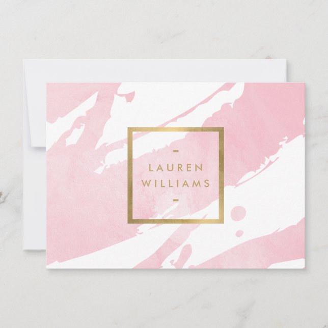 Abstract Pastel Pink Brushstrokes Gift Certificate Card (Front)
