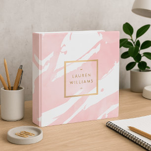 Abstract Pastel Pink Watercolor Brushstrokes Binder