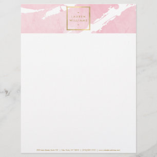 Abstract Pastel Pink Watercolor Brushstrokes Letterhead