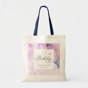 Abstract Pastel Purple Blue Teal Any Age Birthday Tote Bag