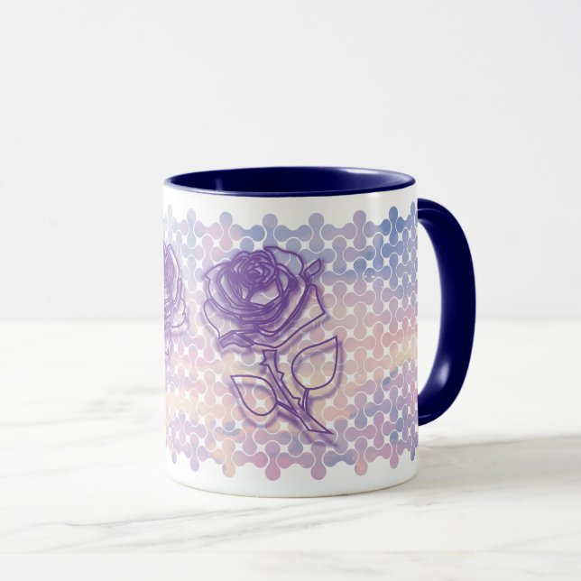Abstract Pastel Rose Mugs (Front Right)