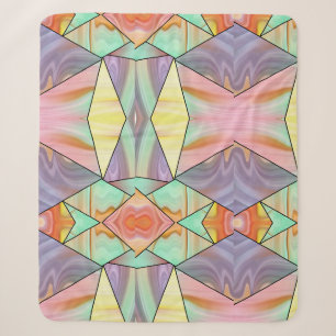 Abstract Pastel Stained Liquid Marble Geometric Sherpa Blanket