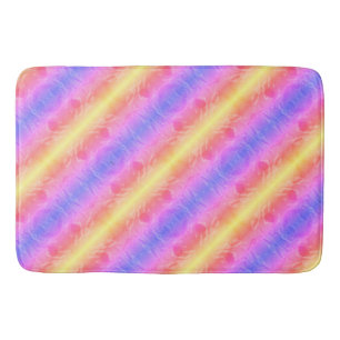 abstract pastel stripes bath mat