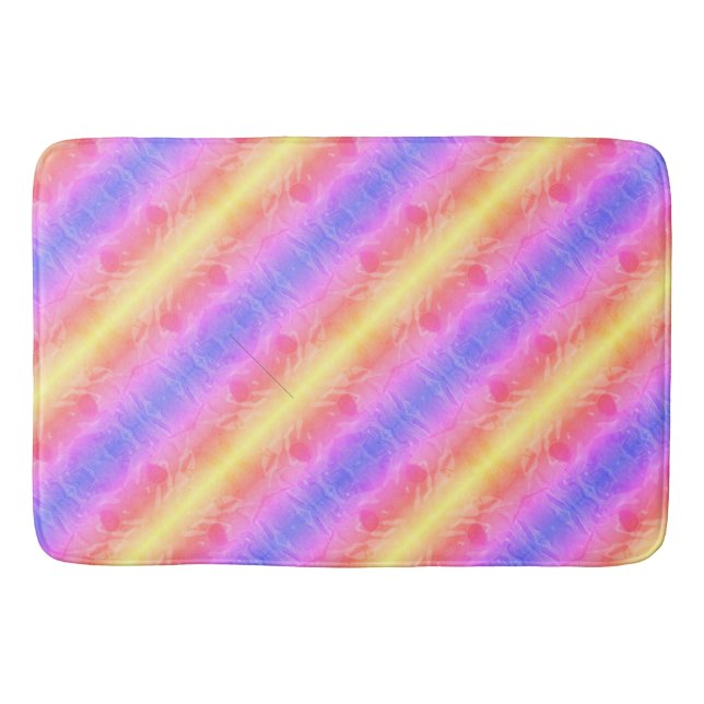 abstract pastel stripes  bath mat (Front)