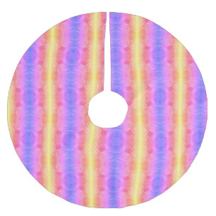 abstract pastel stripes brushed polyester tree skirt