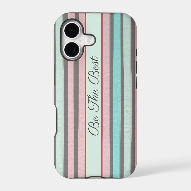 Abstract pastel stripes iPhone Case (Back)