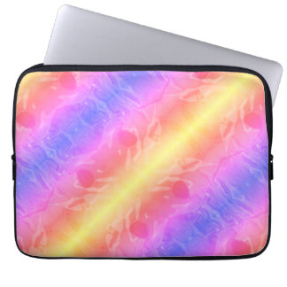 abstract pastel stripes laptop sleeve