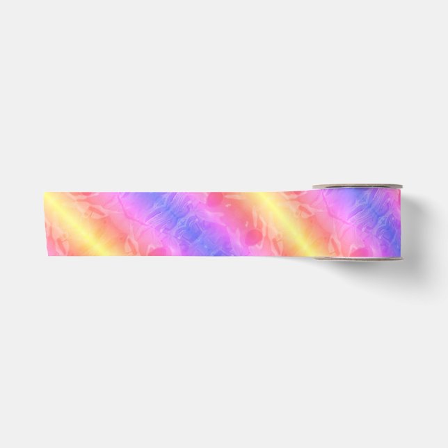 abstract pastel stripes  satin ribbon (Front)