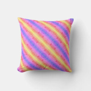 abstract pastel stripes throw pillow