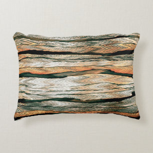 Abstract pastel tones colour neutral geo dyed mela accent pillow