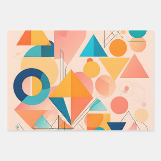 abstract pastel triangles wrapping paper sheet