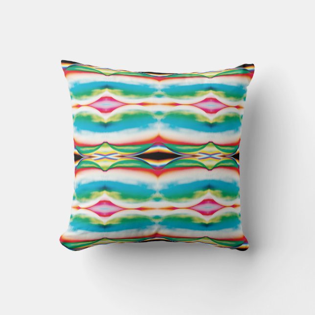 Abstract Pastel Watercolor-like Large Tile Pattern Throw Pillow (Front)