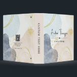 Abstract Pastel Watercolor Shape Gold Foil QR Code Binder<br><div class="desc">Abstract Pastel Watercolor Shapes Gold Foil binder perfect for interior designers, consultant, art director, professionals or marketing manager. It features a soft blue, peach cream pastel watercolor shapes and some gold foil strokes for a chic vibe. It also has a QR code scan at the back for easy mobile access...</div>