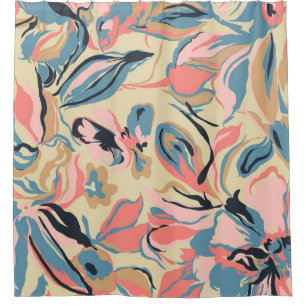 Abstract patchwork: geometric floral cream.