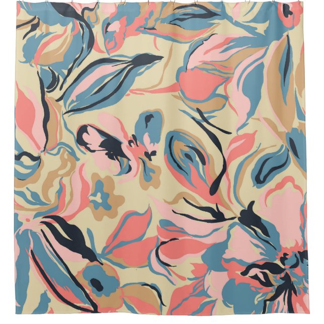 Abstract patchwork: geometric floral cream. (Front)