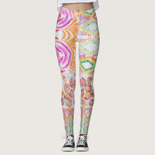 Abstract patchwork, watercolor tie dye pattern. leggings