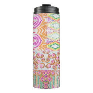 Abstract patchwork, watercolor tie dye pattern. thermal tumbler