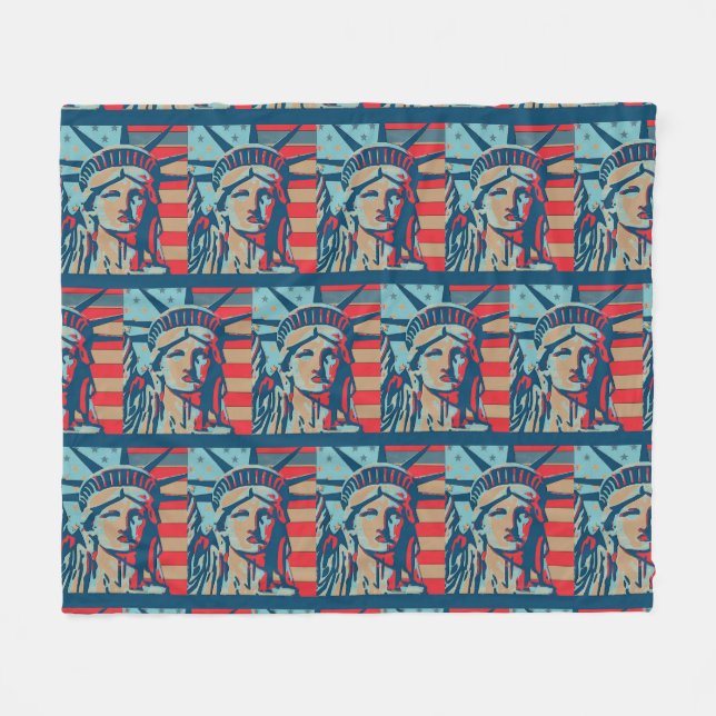 Abstract  Patriot Fleece Blanket (Front (Horizontal))
