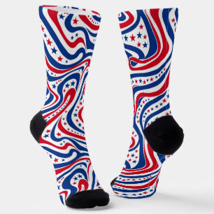 Abstract Patriotic Pattern Socks