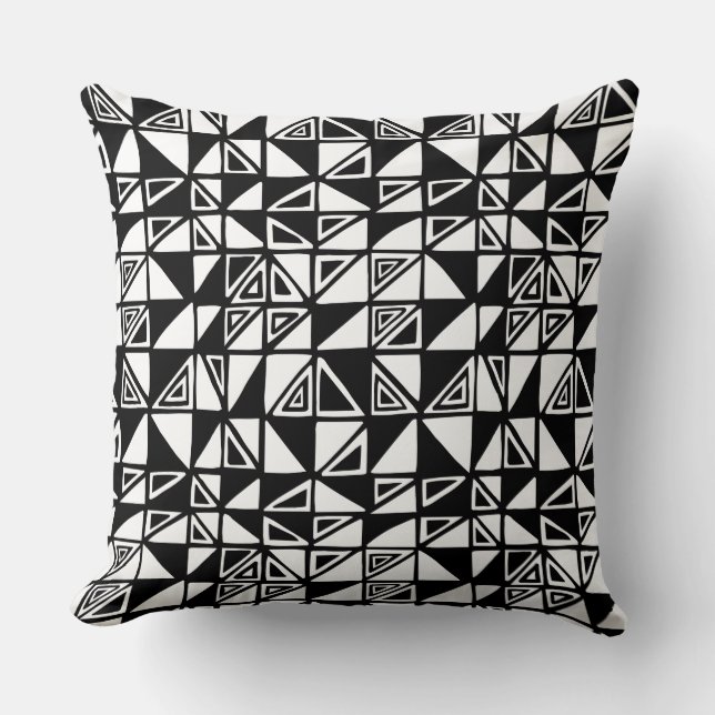 Abstract Pattern 051115 - Black Throw Pillow (Front)