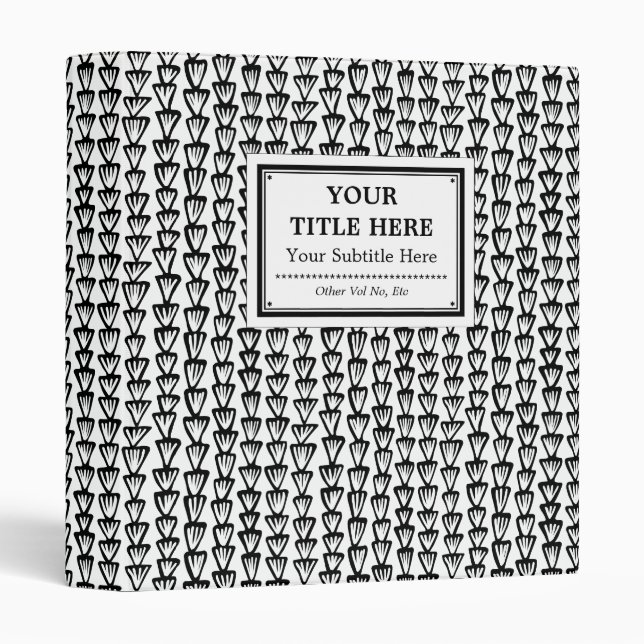 Abstract Pattern 070515 - Black and White Binder (Front/Spine)