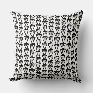 Abstract Pattern 070515 - Black and White Throw Pillow