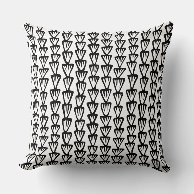 Abstract Pattern 070515 - Black and White Throw Pillow (Front)