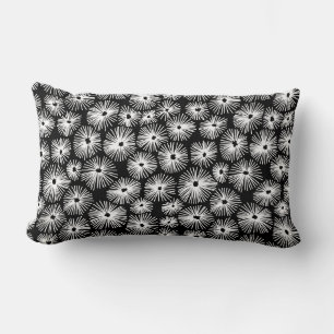 Abstract Pattern 101115 - White on Black Lumbar Pillow