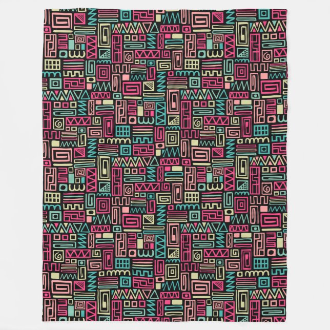 Abstract Pattern 110122 - Colours 01 Fleece Blanket (Front)