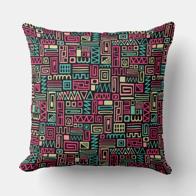 Abstract Pattern 110122 - Colours 01 Throw Pillow (Front)