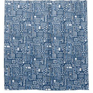 Abstract Pattern 110122 - White on Indigo Blue