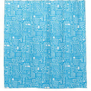 Abstract Pattern 110122 - White on Sky Blue