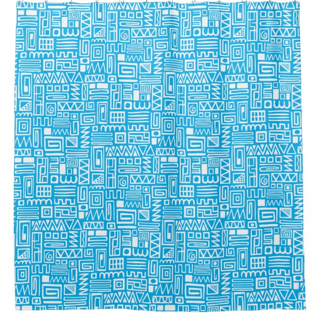 Abstract Pattern 110122 - White on Sky Blue (Front)