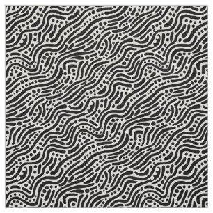 Abstract Pattern 110523 - Black and White Fabric