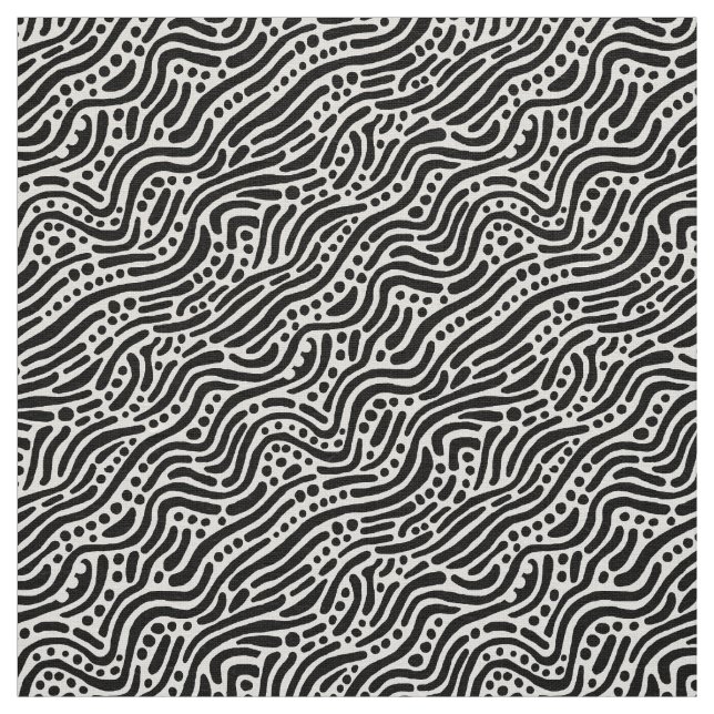 Abstract Pattern 110523 - Black and White Fabric (Swatch)