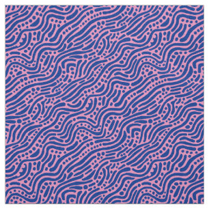 Abstract Pattern 110523 - Navy Blue and Pink Fabric