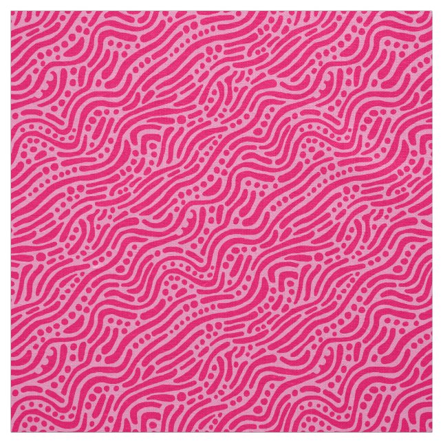 Abstract Pattern 110523 - Neon Red and Pink Fabric (Swatch)