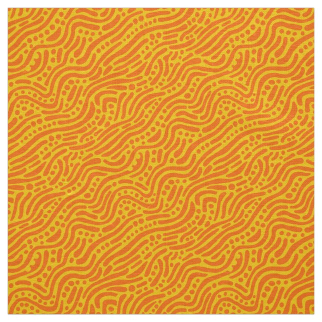 Abstract Pattern 110523 - Orange and Amber Fabric (Swatch)