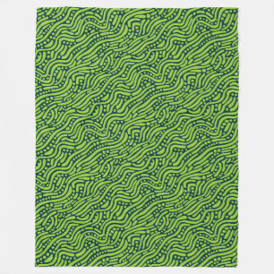 Abstract Pattern 110523 - Shades of Green Fleece Blanket
