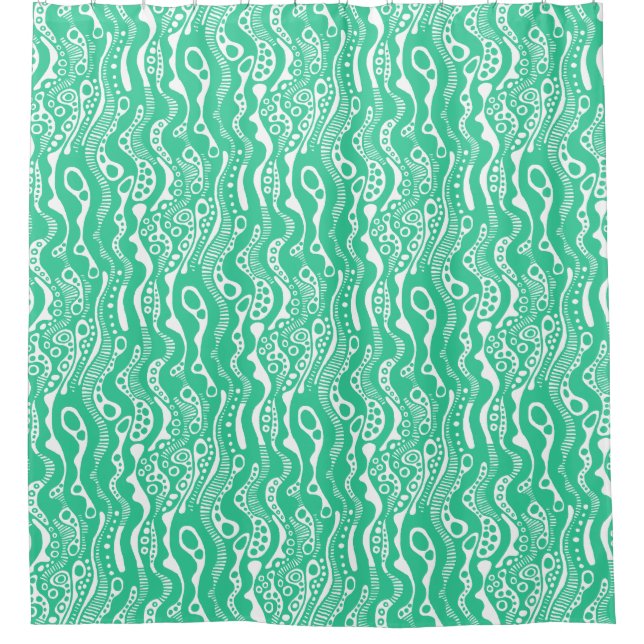 Abstract Pattern 130621 -  Sea Green on White (Front)
