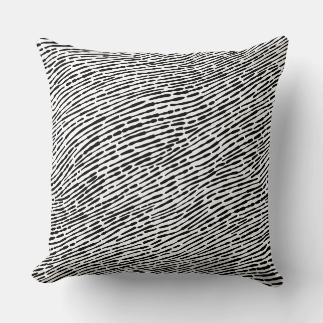 Abstract Pattern 140523 - Black and White Throw Pillow (Front)