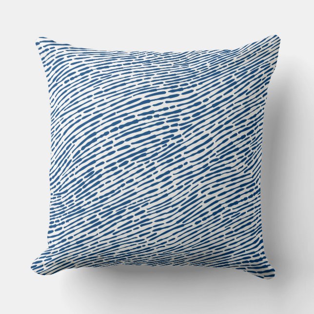 Abstract Pattern 140523 - Shibori Blue and White Throw Pillow (Front)