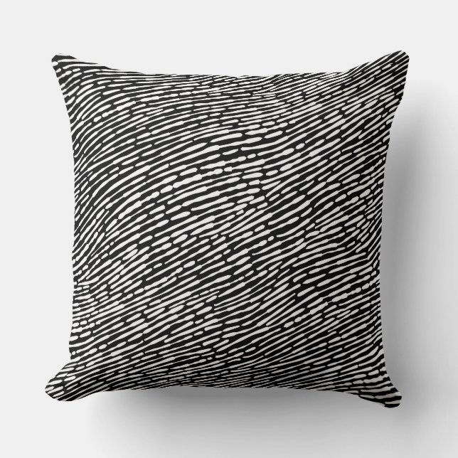 Abstract Pattern 140523 - White on Black Throw Pillow (Front)