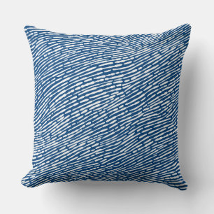 Abstract Pattern 140523 - White on Shibori Blue Throw Pillow