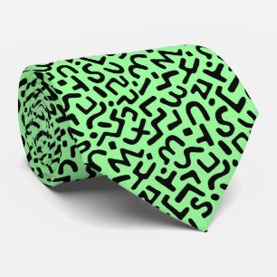 Abstract Pattern 170822 - Black on Mint Green Tie