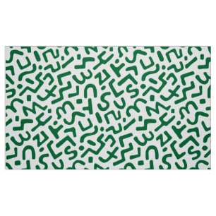 Abstract Pattern 170822 - Forest Green on White Fabric