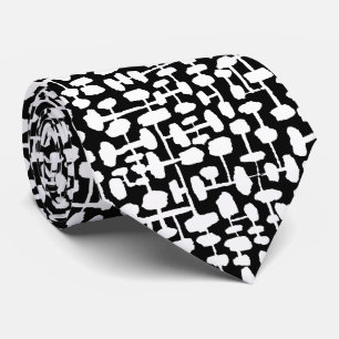 Abstract pattern 190621 White on Black Tie