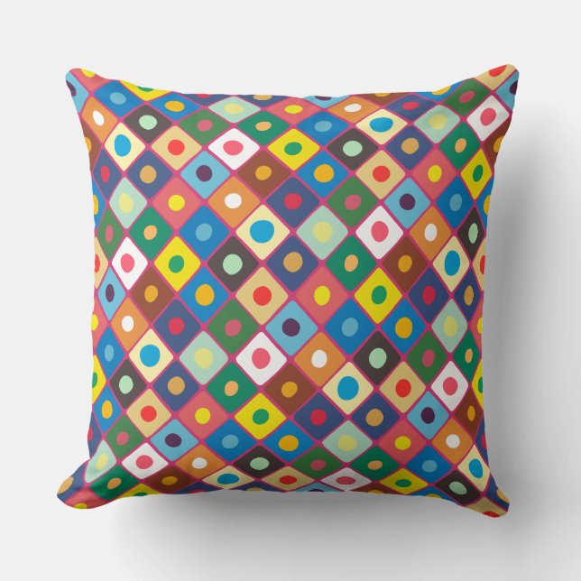 Abstract Pattern 220524 (Large Pattern Rotated 45) Throw Pillow (Front)