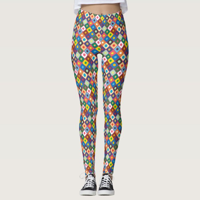 Abstract Pattern 220524 (Rotated 45 degrees) Leggings (Front)
